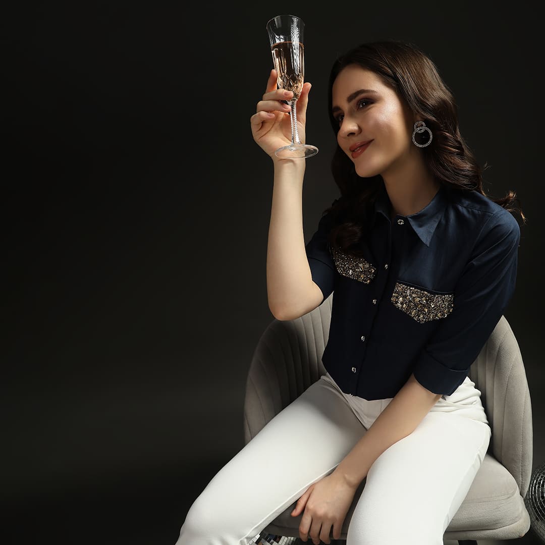 Starlight Pocket Shirt Navy Blue